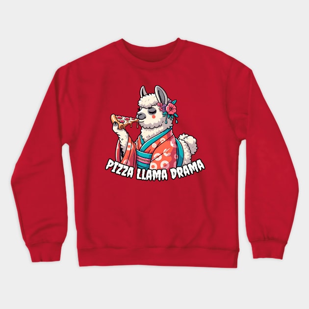 Pizza llama Crewneck Sweatshirt by Japanese Fever